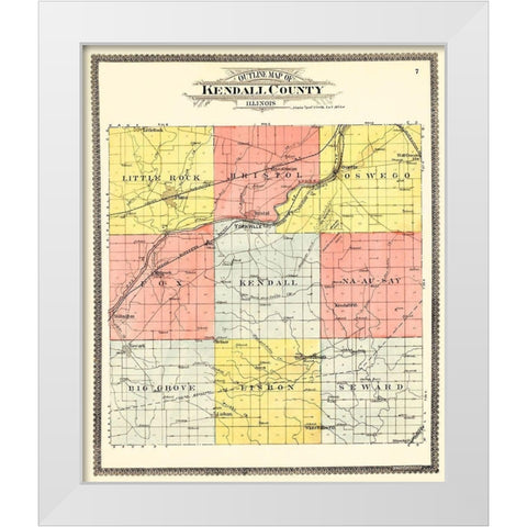 Kendall Illinois - Ogle 1903 White Modern Wood Framed Art Print by Ogle