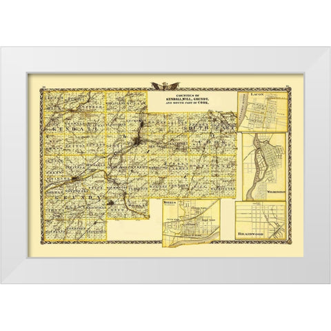 Kendall Will Grundy Cook Illinois Landowner White Modern Wood Framed Art Print by Warner