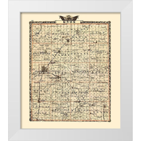 Knox Illinois Landowner - Warner 1870 White Modern Wood Framed Art Print by Warner