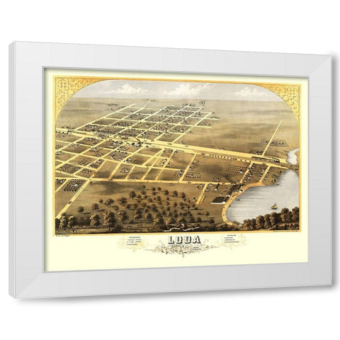 Loda Illinois - Ruger 1869 White Modern Wood Framed Art Print by Ruger