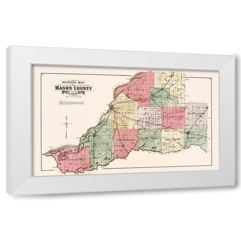 Mason Illinois - Ogle 1891 White Modern Wood Framed Art Print by Ogle