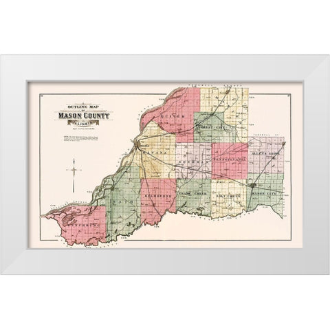 Mason Illinois - Ogle 1891 White Modern Wood Framed Art Print by Ogle