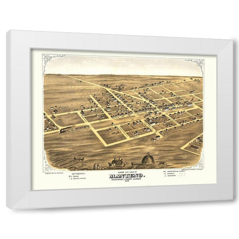 Manteno Illinois - Ruger 1869 White Modern Wood Framed Art Print by Ruger