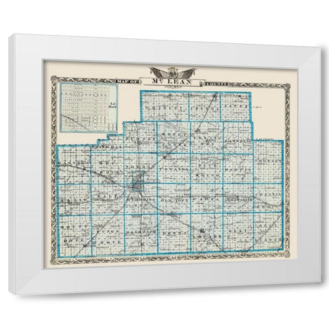 Mclean Illinois Landowner - Warner 1876 White Modern Wood Framed Art Print by Warner