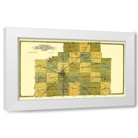 Mclean Illinois - Ogle 1914 White Modern Wood Framed Art Print by Ogle