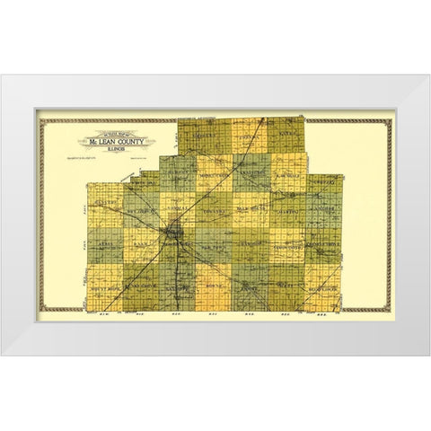 Mclean Illinois - Ogle 1914 White Modern Wood Framed Art Print by Ogle