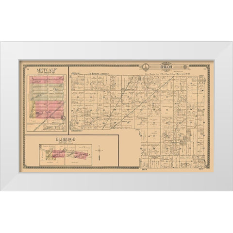 Metcalf, Elbridge, Shiloh  Illinois - Ogle 1910 White Modern Wood Framed Art Print by Ogle