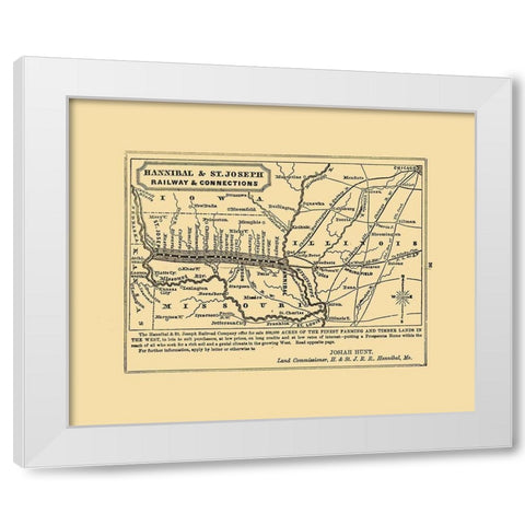 Missouri Illinois Railway - Thomas 1863  White Modern Wood Framed Art Print by Thomas