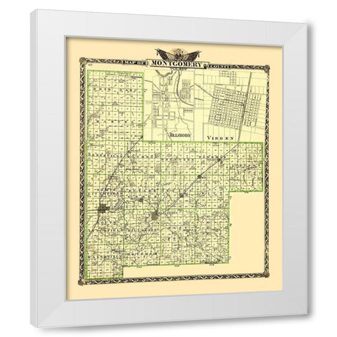 Montgomery Illinois Landowner - Warner 1870 White Modern Wood Framed Art Print by Warner
