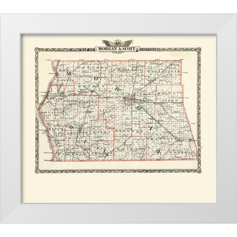Morgan  Scott Illinois Landowner - Warner 1876 White Modern Wood Framed Art Print by Warner