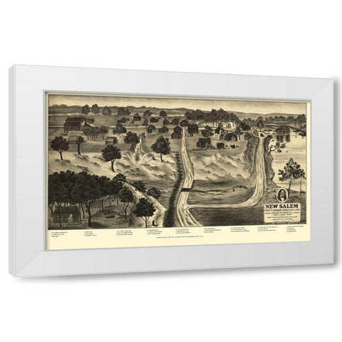New Salem Illinois - Onstott 1909 White Modern Wood Framed Art Print by Onstott