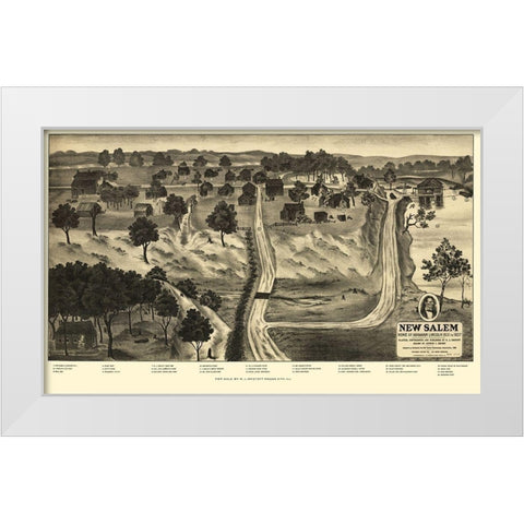 New Salem Illinois - Onstott 1909 White Modern Wood Framed Art Print by Onstott