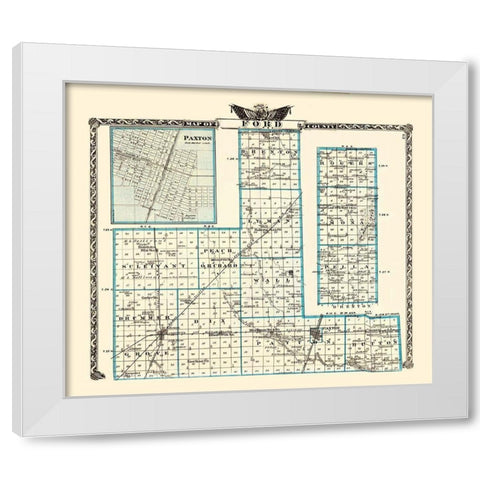 Ford Illinois Landowner - Warner 1870 White Modern Wood Framed Art Print by Warner