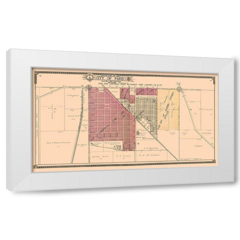 Southern Paris  Illinois - Ogle 1910 White Modern Wood Framed Art Print by Ogle