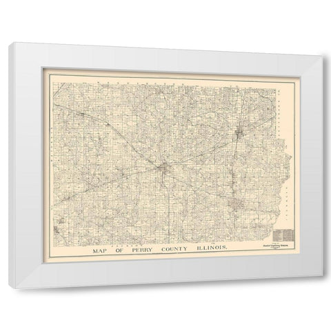 Perry County Illinois - Standard Engineering 1908  White Modern Wood Framed Art Print by Standard Engineering