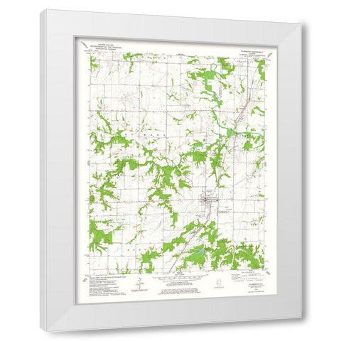 Plymouth Illinois Quad - USGS 1974 White Modern Wood Framed Art Print by USGS