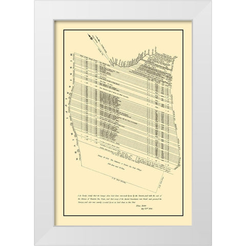 Prairie Du Pont Illinois Landowner - Rector 1808 White Modern Wood Framed Art Print by Rector