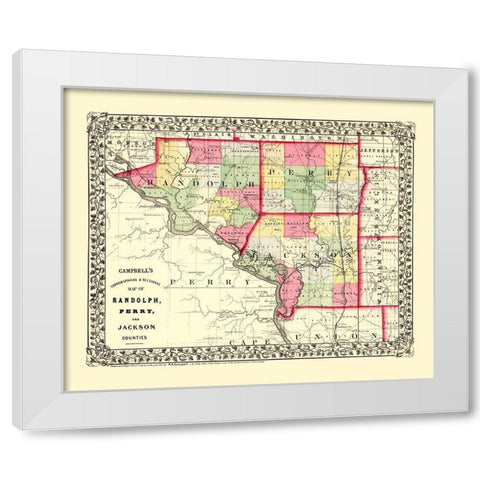 Randolph  Perry  Jackson Illinois - Campbell 1850 White Modern Wood Framed Art Print by Campbell