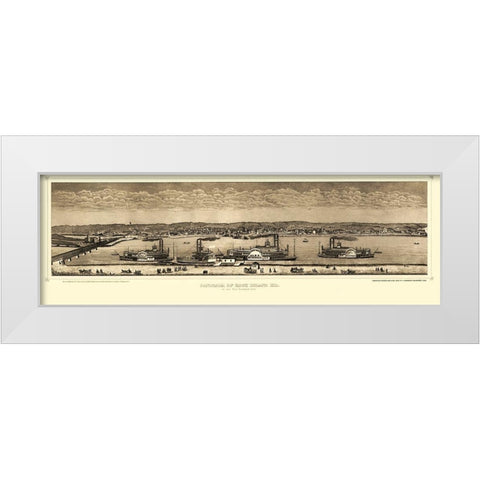 Rock Island Illinois - Hageboeck 1874 White Modern Wood Framed Art Print by Hageboeck