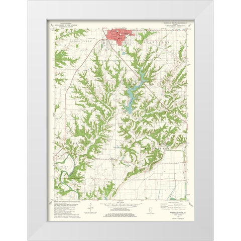 South Rushville Illinois Quad - USGS 1981 White Modern Wood Framed Art Print by USGS