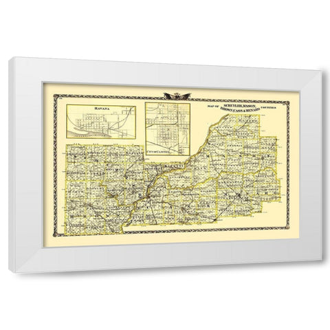 Schuyler Mason Brown Cass Menard IL Landowner White Modern Wood Framed Art Print by Warner