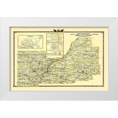 Schuyler Mason Brown Cass Menard IL Landowner White Modern Wood Framed Art Print by Warner