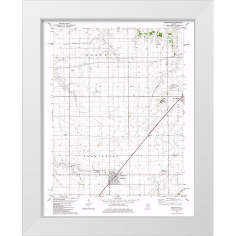 Stonington Illinois Quad - USGS 1982 White Modern Wood Framed Art Print by USGS