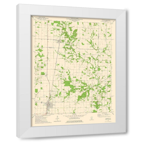 Tamaroa Illinois Quad - USGS 1975 White Modern Wood Framed Art Print by USGS