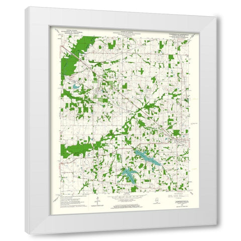 Thompsonville Illinois Quad - USGS 1963 White Modern Wood Framed Art Print by USGS