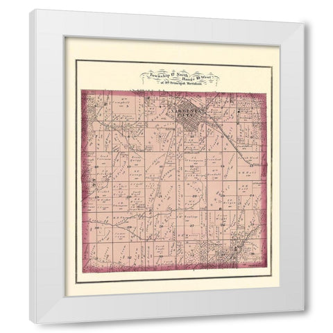 Virginia Illinois Landowner - Brink 1874 White Modern Wood Framed Art Print by Brink