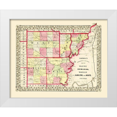 Wayne Edwards Wabash Hamilton White Illinois White Modern Wood Framed Art Print by Campbell