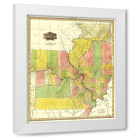 Illinois, Missouri - Tanner 1823 White Modern Wood Framed Art Print by Tanner