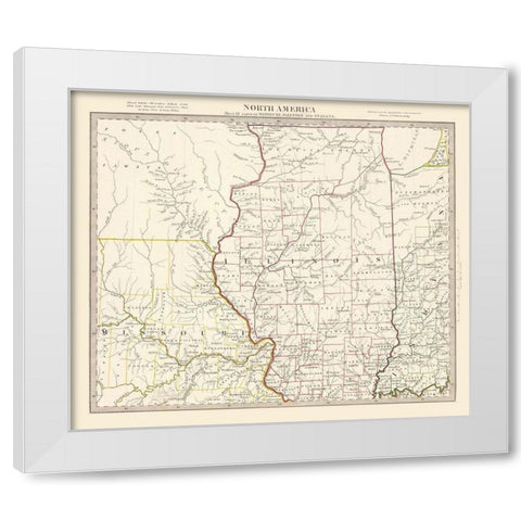 Illinois - Walker 1846 White Modern Wood Framed Art Print by Walker