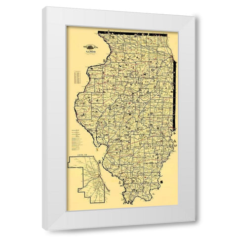 Railroad Routes - McEwen 1897 White Modern Wood Framed Art Print by McEwen