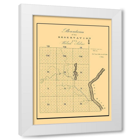 Wabash Saline Indian Reservation, Illinois 1816 White Modern Wood Framed Art Print by Meigs