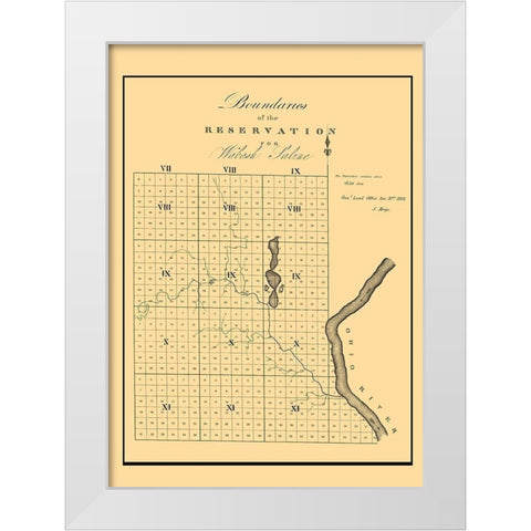 Wabash Saline Indian Reservation, Illinois 1816 White Modern Wood Framed Art Print by Meigs
