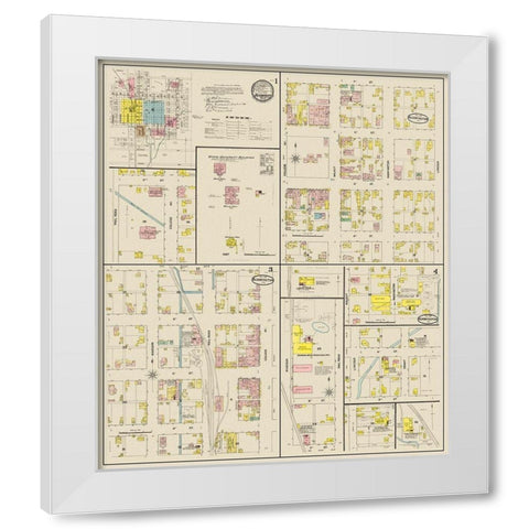 Bloomington Indiana Landowner - Sanborn 1887 White Modern Wood Framed Art Print by Sanborn