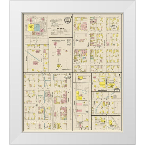 Bloomington Indiana Landowner - Sanborn 1887 White Modern Wood Framed Art Print by Sanborn