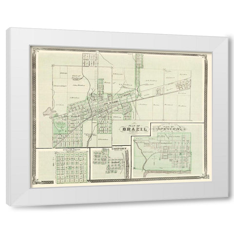 Brazil,Spencer, Bowling Green Indiana Landowner White Modern Wood Framed Art Print by Baskin