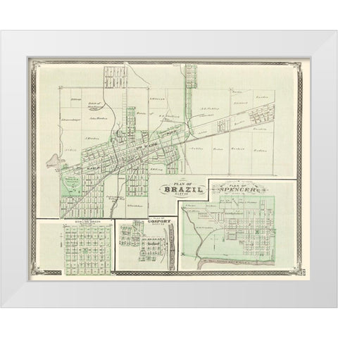 Brazil,Spencer, Bowling Green Indiana Landowner White Modern Wood Framed Art Print by Baskin