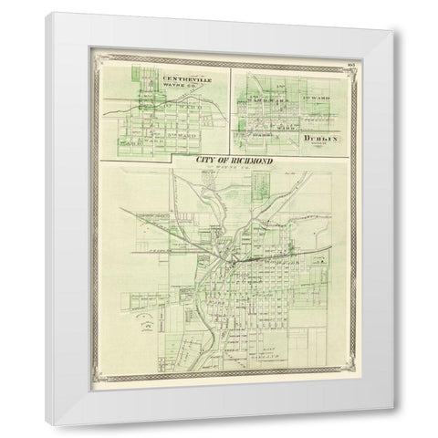 Centreville, Dublin, Richmond Indiana - Baskin White Modern Wood Framed Art Print by Baskin