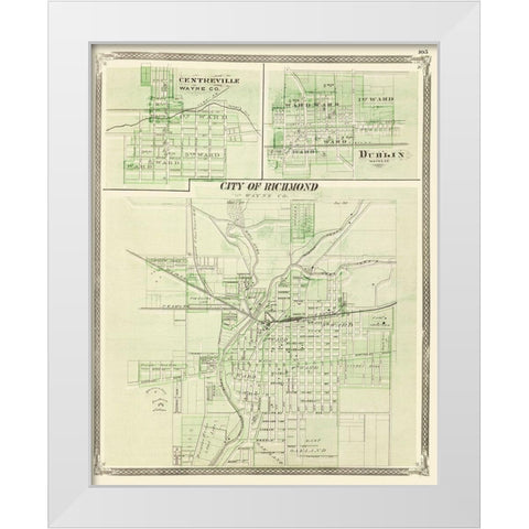 Centreville, Dublin, Richmond Indiana - Baskin White Modern Wood Framed Art Print by Baskin