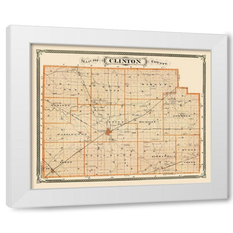 Clinton Indiana Landowner - Andreas 1876 White Modern Wood Framed Art Print by Andreas