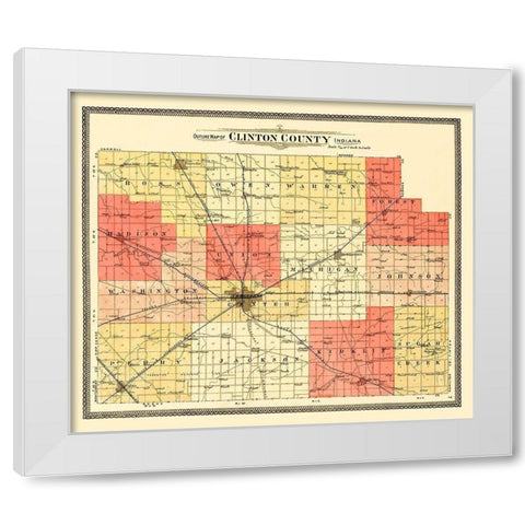 Clinton Indiana -Andreas 1903 White Modern Wood Framed Art Print by Andreas