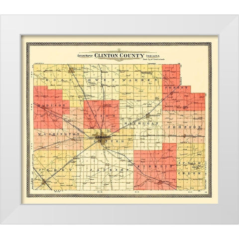Clinton Indiana -Andreas 1903 White Modern Wood Framed Art Print by Andreas