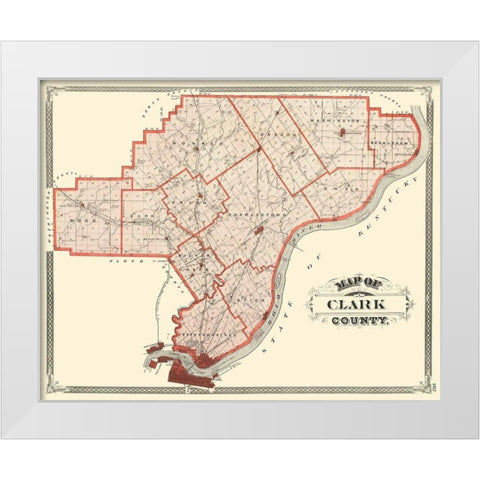 Clark Indiana - Baskin 1876 White Modern Wood Framed Art Print by Baskin