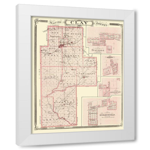 Clay Indiana - Baskin 1876 White Modern Wood Framed Art Print by Baskin