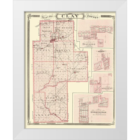 Clay Indiana - Baskin 1876 White Modern Wood Framed Art Print by Baskin