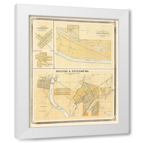 Delphi Indiana - Baskin 1876 White Modern Wood Framed Art Print by Baskin