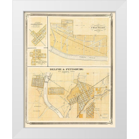 Delphi Indiana - Baskin 1876 White Modern Wood Framed Art Print by Baskin